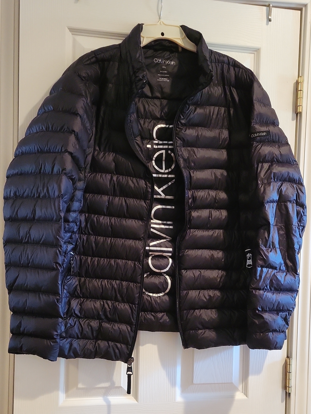 Calvin Klein Women's XXL Premium Down Packable Puffer Jacket Black Lightweight